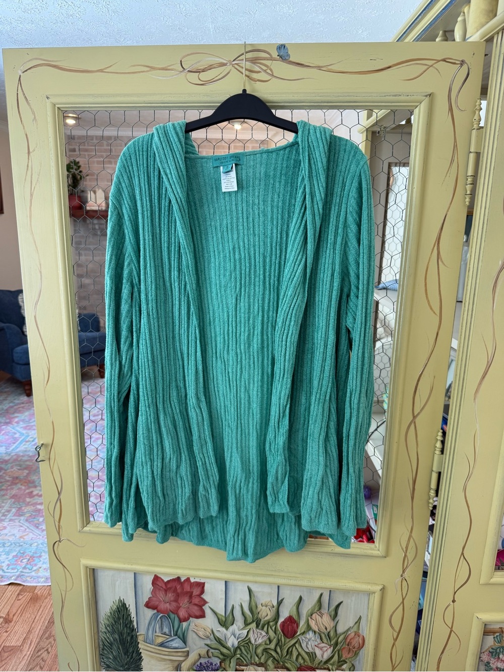 Barefoot Dreams Ribbed Open-Front Cardigan - Teal
